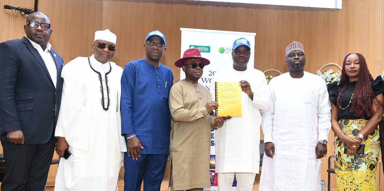 L-R: Oladokun Oye, Vice President, Retail and Postpaid, Airtel Nigeria; Abdulrahman Ado, Executive Director, 9Mobile; Adeleke Adewolu, Executive Commissioner, Stakeholder Management, Nigerian Communications Commission (NCC); Dr. Chris Nwanoro, President, National Disability Empowerment Forum; Prof. Adeolu Akande, Chairman, Board of Commissioners, NCC; Abdulazeez Salman, Commissioner, NCC; Ugonwa Nwoye, Chief Customer Relations Officer, MTN Plc, at the commemoration of the World Consumer Rights Day 2023 by the Commission in Abuja on Wednesday (March 15, 2023).