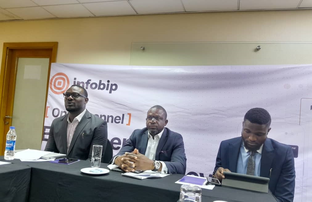 L-R: Martin Effiong, Senior Operator Partnership Manager, West Africa, at Infobip, Olatayo Ladipo-Ajai, regional manager at Infobip Nigeria and Isaac Akanni during a media roundtable organized by Infobip Nigeria at the Federal Palace Hotel, Victoria Island, Lagos.