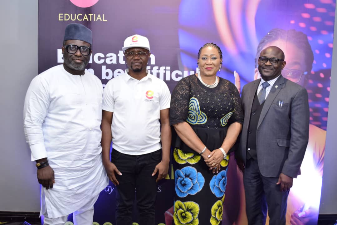L-R: President, National Association of Proprietors of Private Schools(NAPPS), Chief Yomi Otubela; Founder, Educatial, Mr. Francis Muofunanya; Council member, NIPR, Mrs. Nkechi Ali-Balogun and Deputy Vice-Chancellor, Covenant University, Prof. Olujide Adekeye during a reveal Stakeholder Roundtable for Educatial Digital Platform in Lagos on Thursday, May 4, 2023.