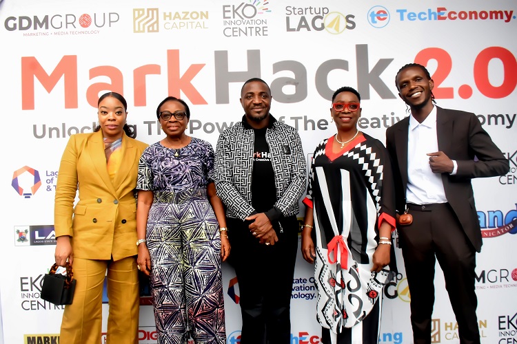 L-R: Lolu Desalu, Chief Marketing Officer, CMO, Filmhouse Group; Iquo Ukoh, Managing Director, Entod Marketing; Victor Afolabi, Founder, Eko Innovation Centre and Curator, MarkHack 2.0; Hannah Oyebanjo, Managing Director, Redwood Consulting; Babatunde Fatai, Senior XR & Metaverse Engr., MTN Nigeria, at the official launch of MarkHack 2.0 at Eko Innovation Centre, Ikoyi, Lagos, held over the weekend.