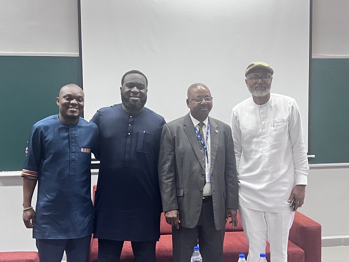 L-R: Lakinbofa Goodluck, Public Relations Manager, MTN Nigeria; Chidi Okeke, CEO, Groove platforms, Isaac Ogugua Ezechukwu, Director, Professional Education, School of Media and Communication, Pan-Atlantic University; Emeka Mba, CEO, Afia TV; At the Media Innovation Programme (MIP-2) where Emeka Mba shared insights on building innovative platforms in the media industry yesterday.
