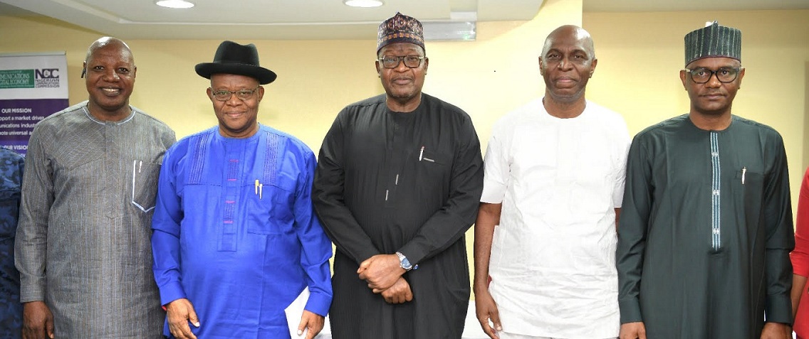 L-R: Mustapha Isa, Former President, Nigerian Guild of Editors (NGE); Ochereome Nnanna, Chairman, Editorial Board, Vanguard Newspapers; Prof. Umar Danbatta, Executive Vice Chairman/Chief Executive Officer, Nigerian Communications Commission (NCC); Sam Omatseye, Chairman, Editorial Board, The Nation Newspapers and Usman Malah, Director, Human Capital and Administration, NCC at a media roundtable organised by the Commission in Lagos on Wednesday (July 5, 2023).