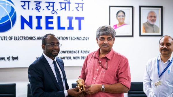 Kashifu Inuwa, Director-General of the National Information Technology Development Agency (NITDA), with Dr. M.M. Tripathi, the Director-General of the National Institute of Electronics and Information Technology (NIELIT), India.