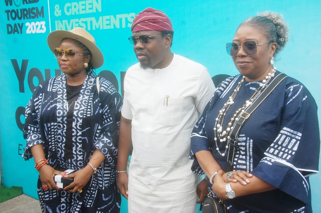 L-R: Head of Tourism, Culture & Art, Sterling Bank, Abiola Adelana; Speaker, Osun State House of Assembly, Mr. Adewale Egbedun and Commissioner of Tourism, Arts & Culture, Lagos State, Mrs. Toke Benson-Awoyinka at the World Tourism Day