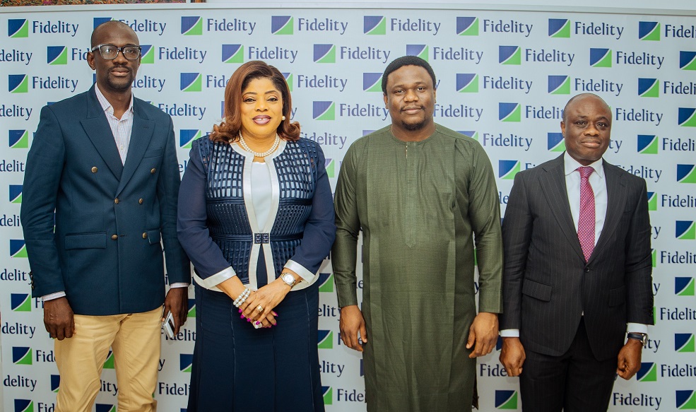 L-R Head of Partnerships, Moniepoint Inc., Efemena Ogie; Chief Executive Officer, Fidelity Bank, Nneka Onyeali-Ikpe; Group CEO, Moniepoint Inc., Tosin Eniolorunda and Executive Director, Lagos & South West, Fidelity Bank, Ken Opara during a visit by the Moniepoint team to Fidelity Bank HQ in Lagos.