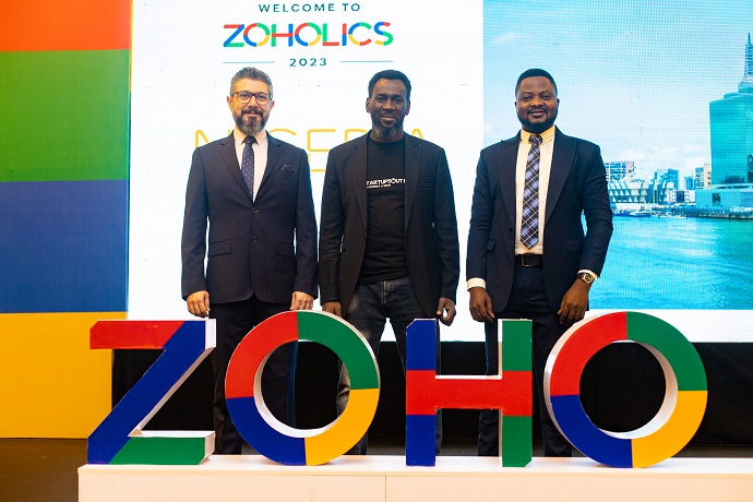 L-R: Regional Director, MEA, Zoho, Ali Shabdar; Convener, StartupSouth, Uche Aniche & Country Head, Zoho Nigeria, Kehinde Ogundare