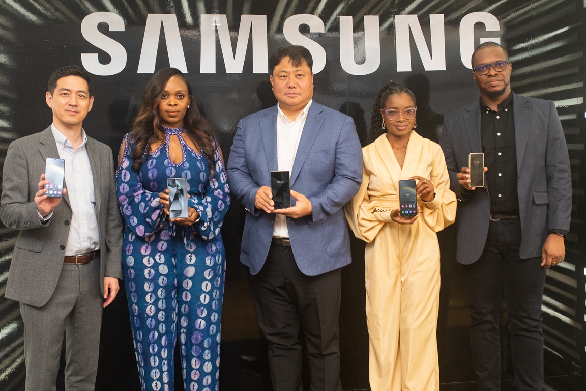 L-r: Nathan Lee, Business Manager, MX Division; Chika Nnadozie, Head of marketing, Samsung West Africa; Sung-won Jung, the CEO, Samsung West Africa; Joy Tim-Ayoola, Head of Group, MX Division, and Steven Okwara, Product Manager, MX Division during unveiling of Galaxy S24 series in Nigeria.