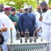 R-L: Executive Vice Chairman /CEO of National Agency for Science and Engineering Infrastructure (NASENI), Mr. Khalil Suleiman Halilu and Chairman Senate Committee on NASENI, Sen. Ezenwa Francis Onyewuchi (4th from left) showing members of Senate Committee on NASENI the transfer built by the Agency during the senators oversight visit to the Agency on Monday, 26th February, 2024.
