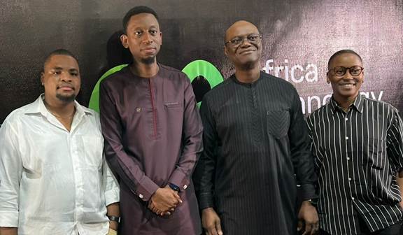 L – R: Chief Innovation Officer, Africa Technology Expo, Nnaemeka Clinton; Commissioner for Innovation, Science, and Technology in Lagos State, Olatubosun Alake; Executive Director and Chief Risk Officer, Fidelity Bank Plc, Mr. Kevin Ugwuoke; and Vice President, Ventures and Ecosystem, Africa Technology Expo, Cynthia Chisom; at the 2024 Africa Technology Expo (ATE 2024) which took place over the weekend in Lagos.