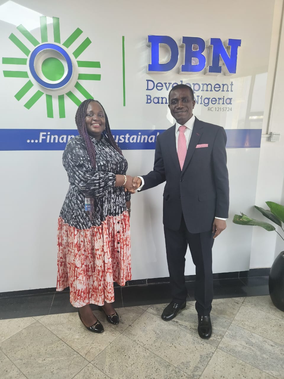 Dr. Tony Okpanachi, Managing Director and CEO of the Development Bank of Nigeria (DBN), and Mrs. Olapeju Ibekwe, CEO of Sterling One Foundation