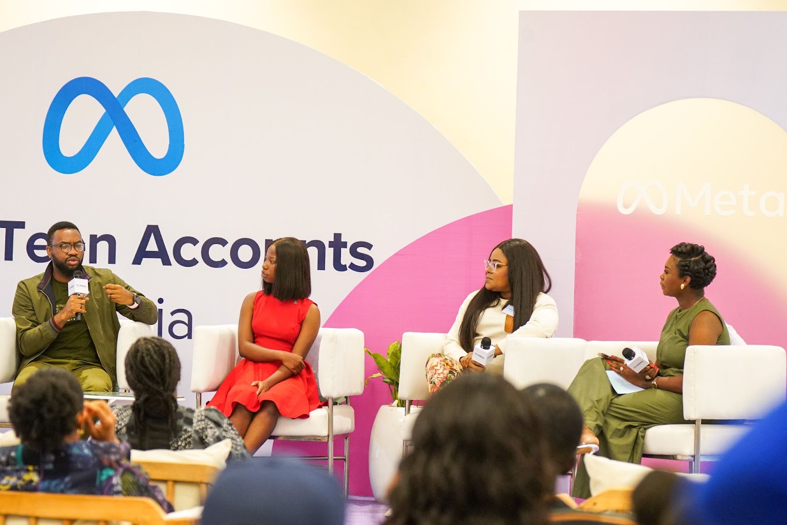 Ibrahim Suleiman, Actor and Architect; Emanuella Samuel, Comedienne/Actress; Titilayo Oyinsan, TV Host & MC and Oluwasola Obagbemi, Head of Communications, Sub-Saharan Africa at Meta