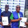 L-R: The Team Lead, CSR, Fidelity Bank Plc, Victoria Abuka; Vice Principal, Government Secondary School, Aso Pada, Maraba, Mr. Abdullahi Idris; Project Co-ordinator, Elite Bankers 2025 Inductee Class, Fidelity Bank Plc, Onyinyechi Ihesiaba; Vice Principal -Academics, Government Secondary School, Aso Pada, Maraba, Mr. Ela Isa; during the commissioning of a renovated block of classrooms and the distribution of Back-to-School Materials at Government Secondary School Aso Pada, Maraba, Nassarawa State recently.