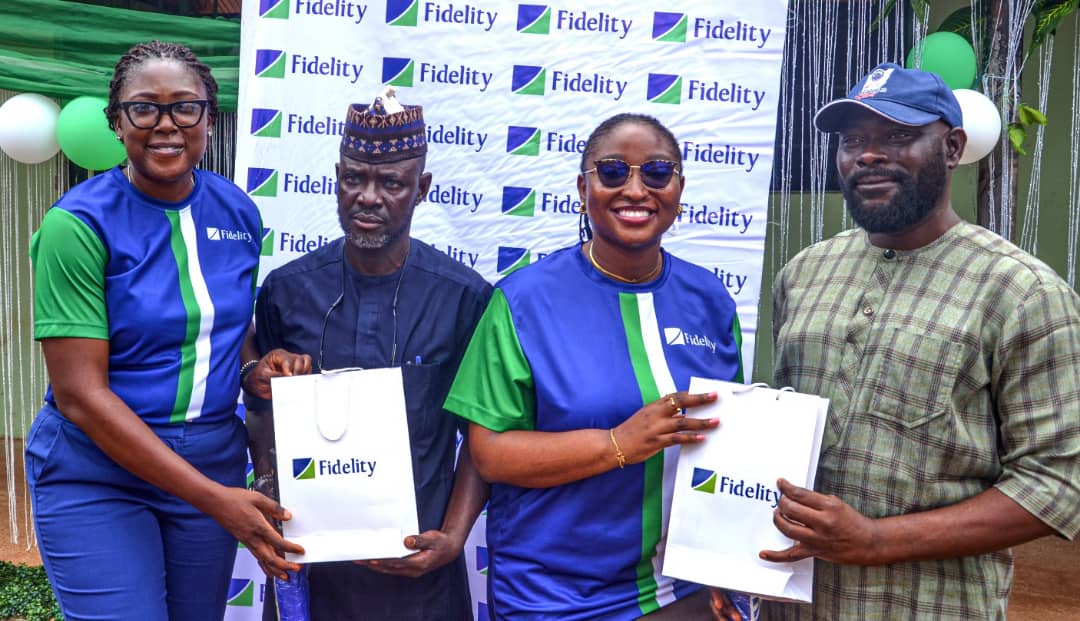 L-R: The Team Lead, CSR, Fidelity Bank Plc, Victoria Abuka; Vice Principal, Government Secondary School, Aso Pada, Maraba, Mr. Abdullahi Idris; Project Co-ordinator, Elite Bankers 2025 Inductee Class, Fidelity Bank Plc, Onyinyechi Ihesiaba; Vice Principal -Academics, Government Secondary School, Aso Pada, Maraba, Mr. Ela Isa; during the commissioning of a renovated block of classrooms and the distribution of Back-to-School Materials at Government Secondary School Aso Pada, Maraba, Nassarawa State recently.