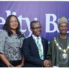 L-R: Chairman of the Occasion and Regional Bank Head -Ikeja, Fidelity Bank Plc, Jude Monye, FCA; Associate Prof. & Member, Governing Council, Institute of Chartered Accountants of Nigeria (ICAN), Dr. Mrs Obal Usang Edet Usang, FCA; 4th Chairman, ICAN Fidelity Bank Chapter, Audifax Onuoha, FCA; 61st ICAN President, Mallam Haruna Yahaya MNI, PhD, FCA; and Immediate Past Chairman, ICAN Fidelity Bank Chapter and Chief Financial Officer, Fidelity Bank Plc, Victor Abejegah; during the 4th Investiture and Patron Conferment Ceremony of the ICAN Fidelity Bank Chapter, held at the Fidelity Bank Head Office in Lagos recently.