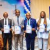 L–R: Secretary, Nigerian Communications Commission (NCC), Gwa Mohammed; Chief Executive Officer, Ministry of Finance Incorporated, Dr. Armstrong Takang; Executive Vice Chairman/Chief Executive Officer, NCC, Dr. Aminu Maida; Coordinating Director, Financial Reporting Council of Nigeria, Mr. Titus Osawe; Executive Commissioner, Stakeholder Management, NCC, Rimini Makama; Professor of Corporate Governance, Lagos Business School, Fabian Ajogwu, SAN, during the workshop/formal launch of Guidelines on Corporate Governance For Nigerian Telecommunications Industry hosted by the Commission in Lagos recently.