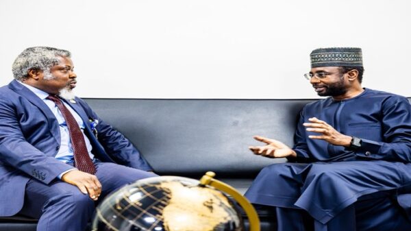 Director General of NITDA, Kashifu Inuwa CCIE, in a strategic engagement with the Vice Chancellor of the Federal University of Environment and Technology (FUET) Professor Prince Chinedu Mmom