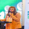 The Director General of the National Information Technology Development Agency (NITDA), Kashifu Inuwa, CCIE, represented by the National Coordinator of the Office for Nigerian Digital Innovation (ONDI), Mrs. Victoria Fabunmi, delivering his remarks at the National Regulatory Sandbox Governance and Implementation Planning Workshop held in Abuja.