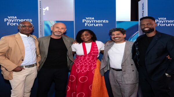 L-R: Christian Bwakira (Chief Commercial Officer, Onafriq); Godfrey Sullivan (SVP Products & Solutions CEMEA at Visa); Sharon Welang (MD Francophone Africa, Onafriq); Nadeem Juma (Group CEO _Able); Mxolisi Msutwana (MD Anglophone West Africa).