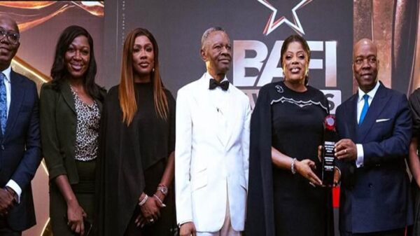 Photo caption: Mobolaji Sunmoni, Team Lead, Upstream; Abimbola Ogunyemi, Team Lead, Downstream 1; Tomilola Onasanya, Team Lead, Downstream 2 (all of Fidelity Bank Plc); Frank Aigbogun, Publisher, BusinessDay Media Limited; Nneka Onyeali-Ikpe, Managing Director/Chief Executive Officer, Fidelity Bank Plc; Patrick Akinwuntan, former Managing Director, Ecobank Nigeria; and Amanda Ezeani, Relationship Manager - Energy Division, Fidelity Bank Plc; at the 2026 BusinessDay Banks and Other Financial Institutions (BAFI) Awards which held in Lagos where Onyeali-Ikpe received the Award for Excellence in Banking Leadership and Fidelity Bank was named Best Bank in Oil and Gas Financing.