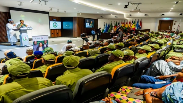 The Director General, NITDA, Kashifu Inuwa, CCIE giving a goodwill message at the Opening Ceremony of the National Youth Conference, 2026 held at the office of the National Security Adviser, Abuja