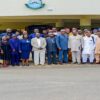 Group photo of DG NITDA represented by Director, Special Duties department, Dr Aristotle Onumo (middle) alongside management staff of thr university during the 3rd International Biennial COLPHYS 2026