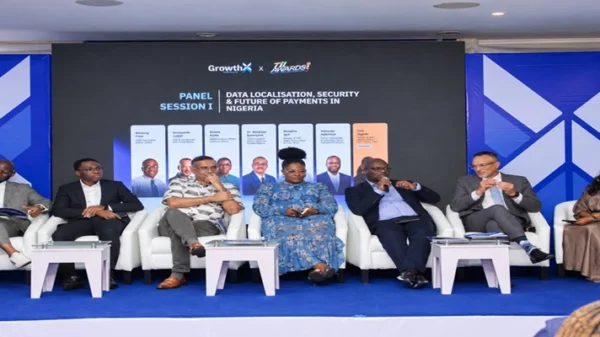 L-r: Dr Krishnan Ranganath, chief executive officer, UniCloud Africa; Roseline Ilori, founder and chief executive officer of Bridge57 Solutions; Adesola Akinsanya, President of NiRA, Dr. Ayotunde Coker, CEO of Open Access Data Centre, and Elsie Godwin, co-founder/COO, Cashwise Finance, during a panel session at GrowthX by Techeconomy, recently